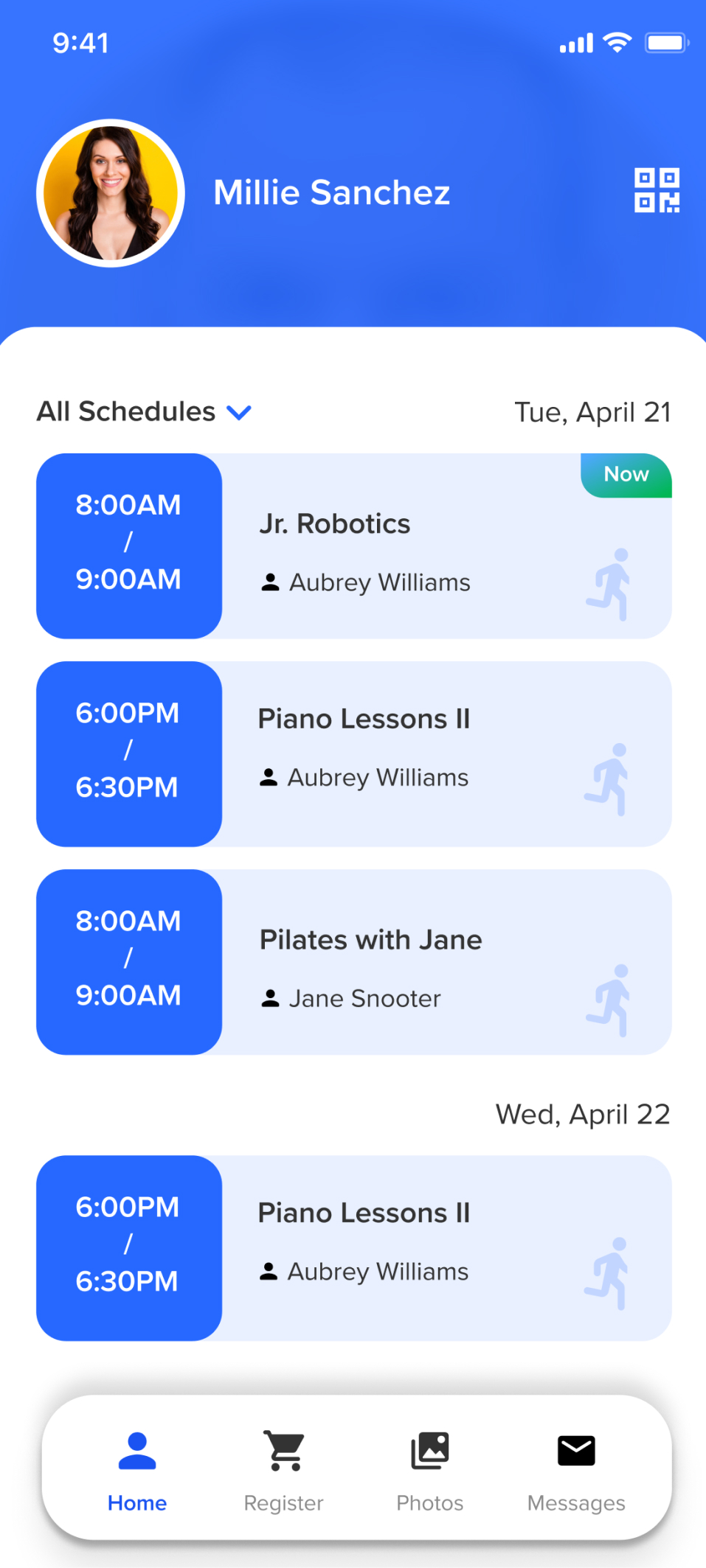 screenshot of Camp & Class Manager